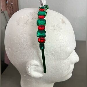NWT Faux gems Green & Red Headband